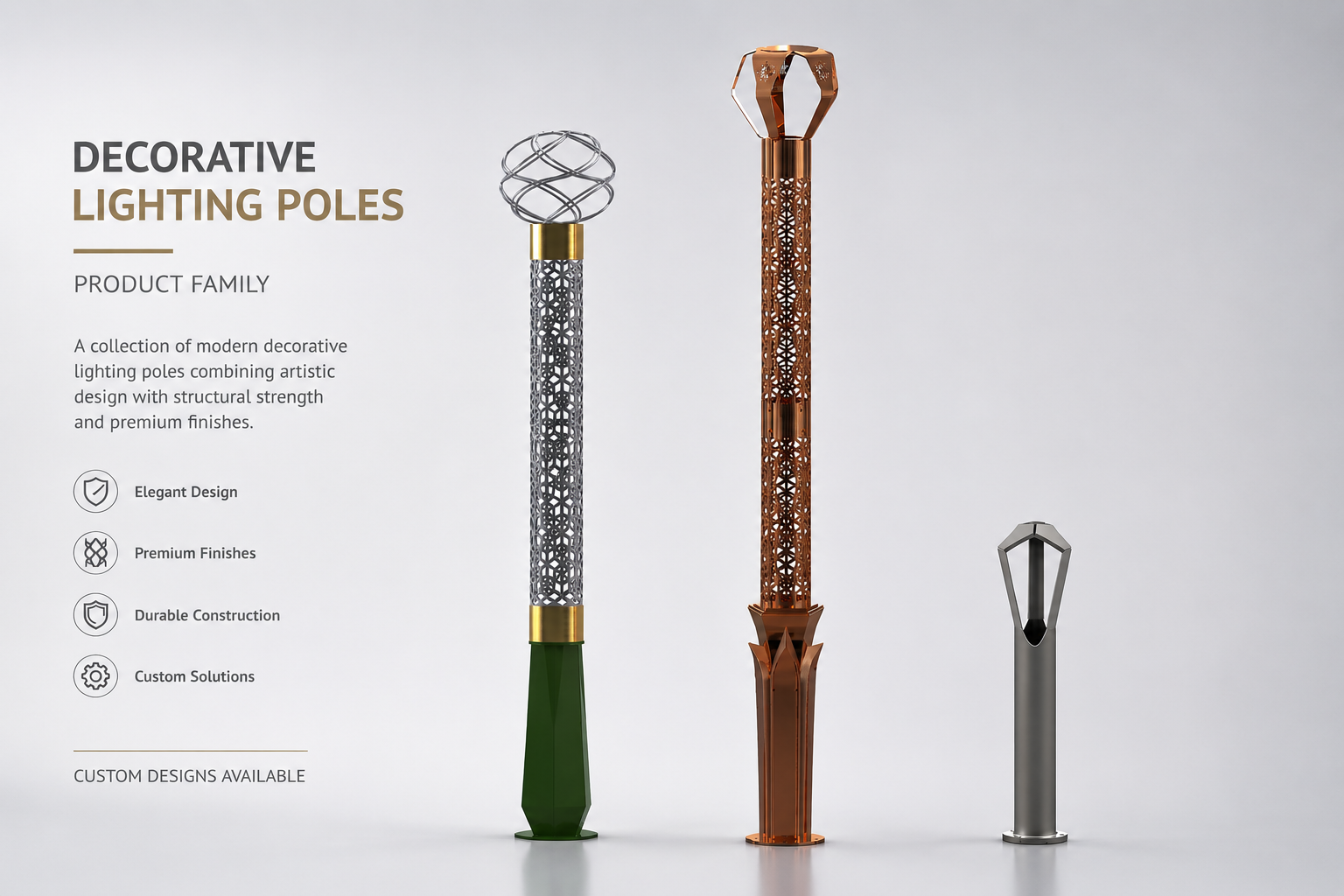 Decorative lighting poles product family