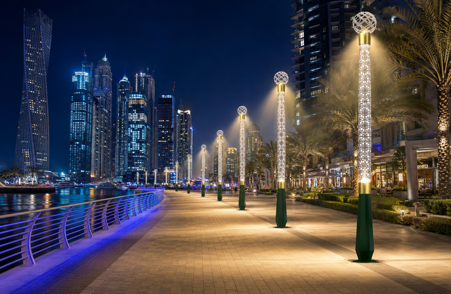 LP1 installation along a Dubai waterfront promenade