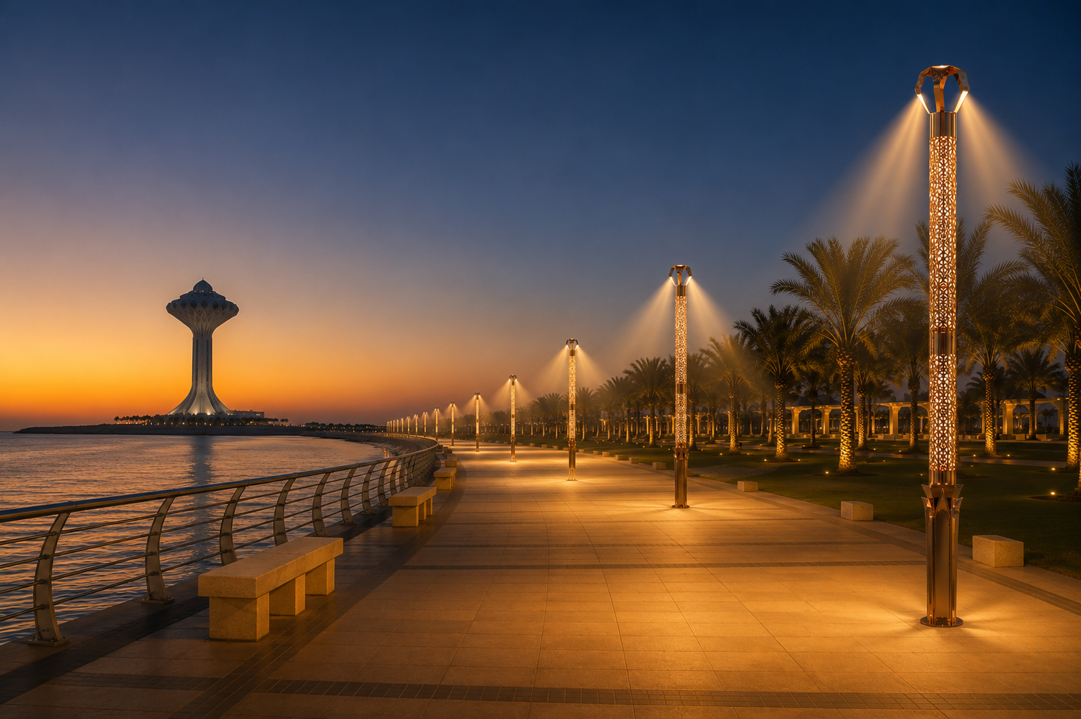 LP2 installation along a waterfront corniche